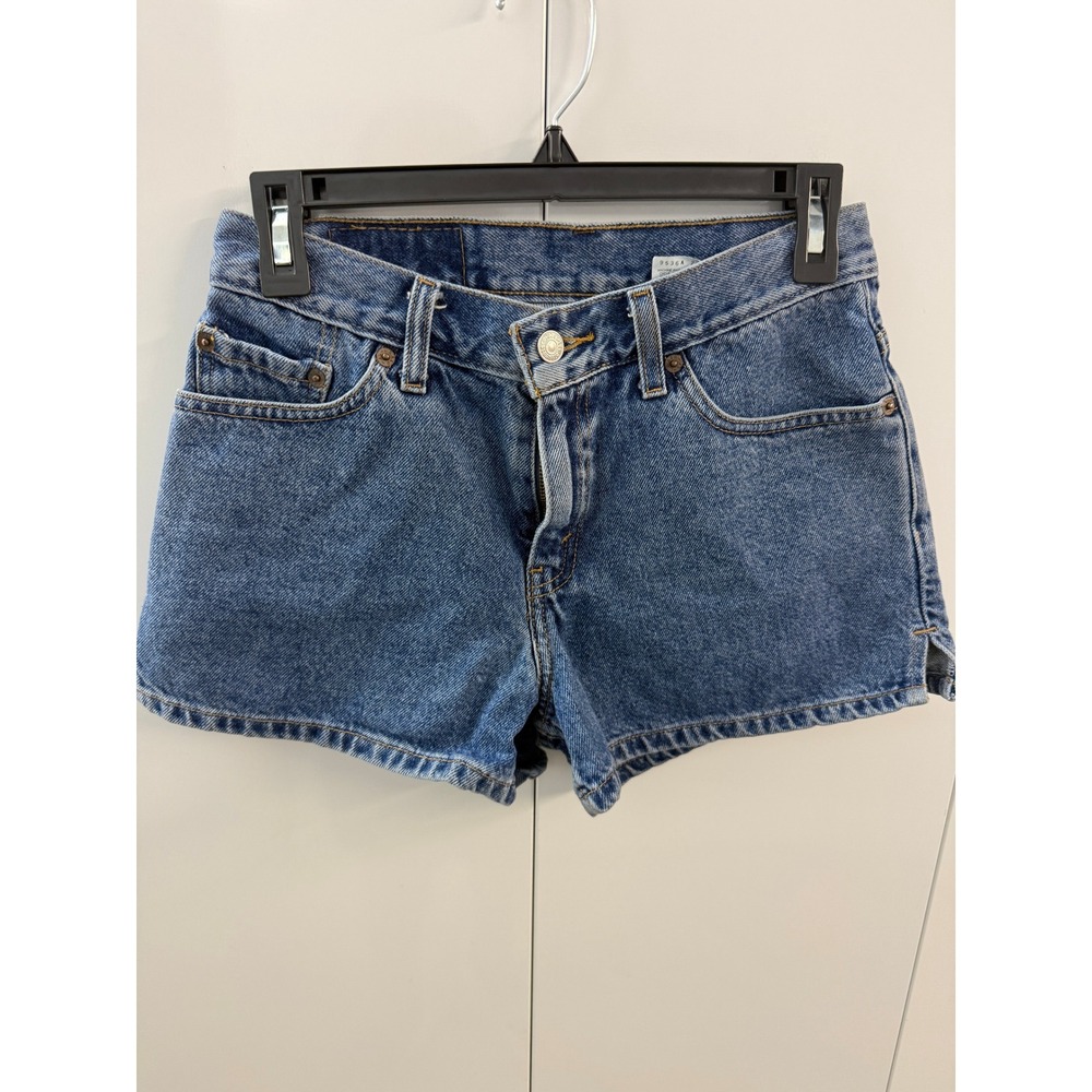 Vintage Levis 550 High Waisted Denim Shorts Medium Wash Blue Womens Size 5 JR